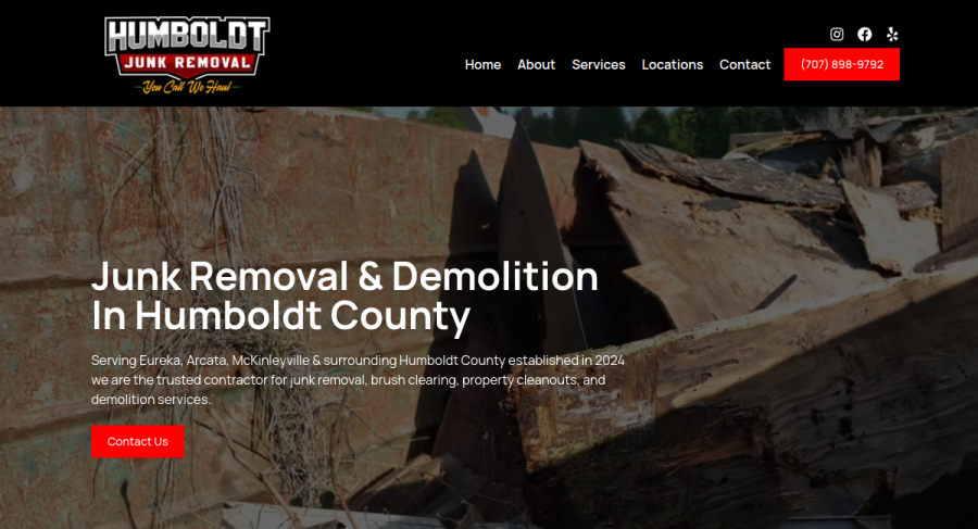 Humboldt Junk Removal website by Invision Marketing
