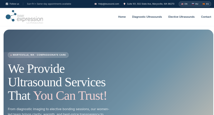 Inner Expression Ultrasound website by Invision Marketing