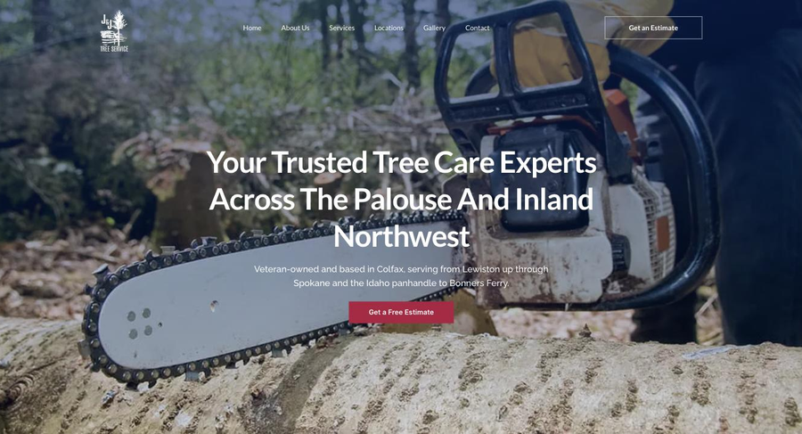 JJ Trees website built by Invision Marketing
